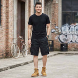 American-Style Loose Drawstring Cotton Cargo Shorts