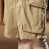 American-Style Loose Drawstring Cotton Cargo Shorts