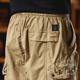 American-Style Loose Drawstring Cotton Cargo Shorts