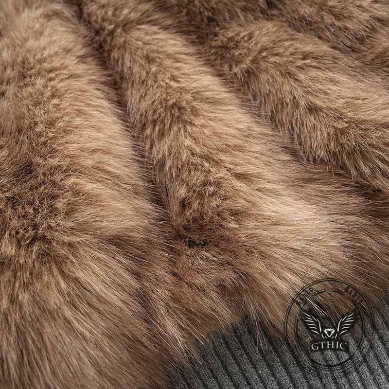 American-Style Plush Patchwork Hooded Jacket