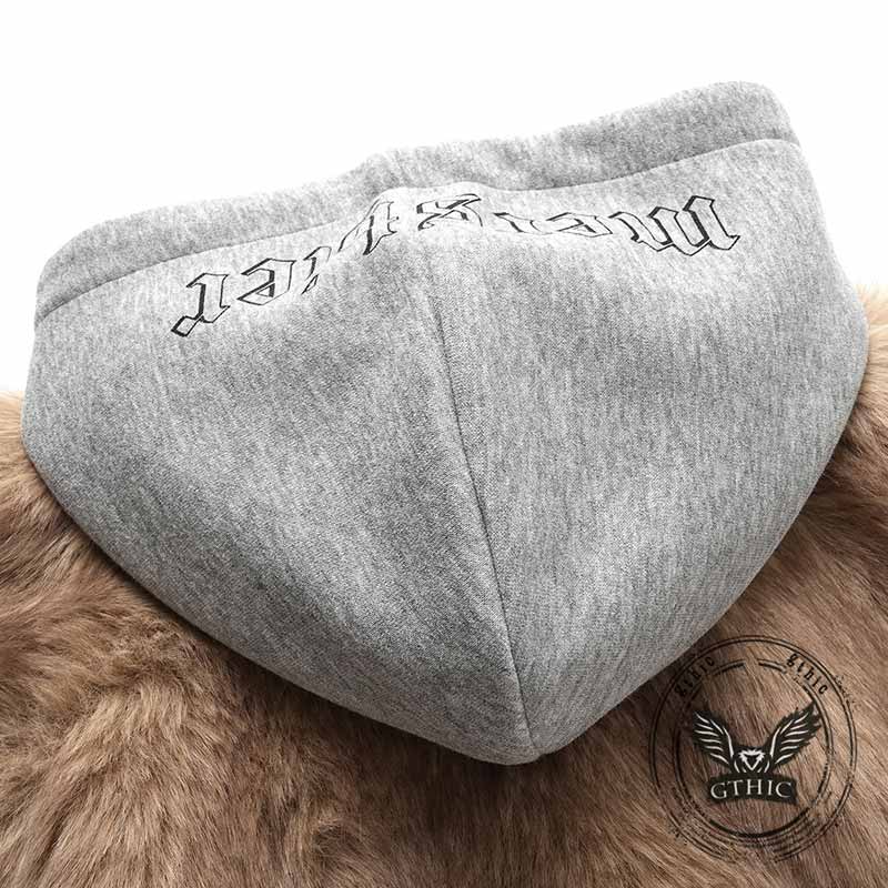 American-Style Plush Patchwork Hooded Jacket