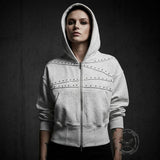 American-Style Rivet Vintage-Washed Hooded Jacket | Gthic.com