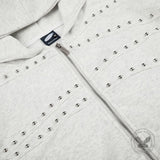 American-Style Rivet Vintage-Washed Hooded Jacket