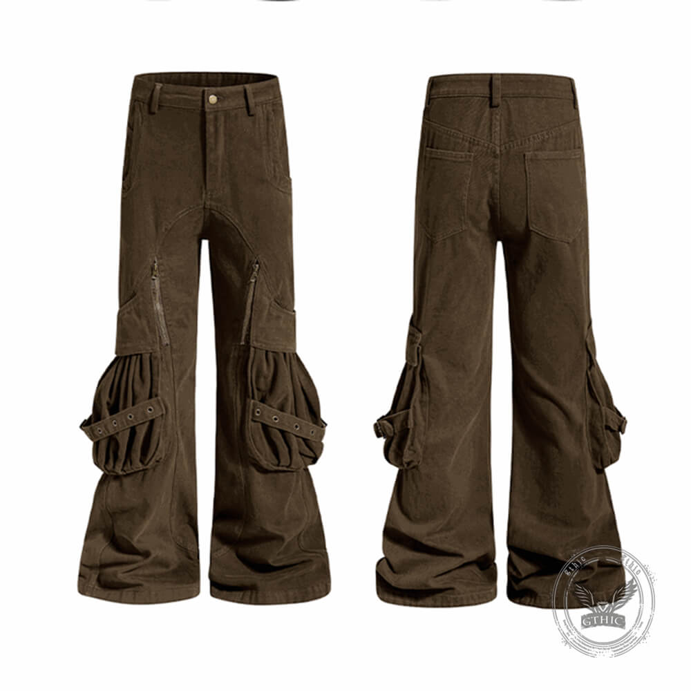 Pantaloni punk da uomo in cotone con stampa teschio patch