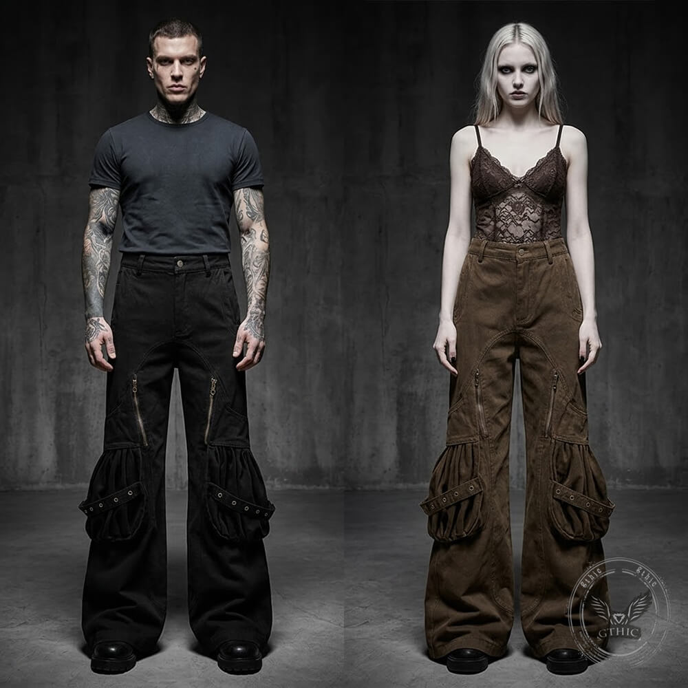 American-Style Slight-Flare Multi-Pocket Pants | Gthic.com