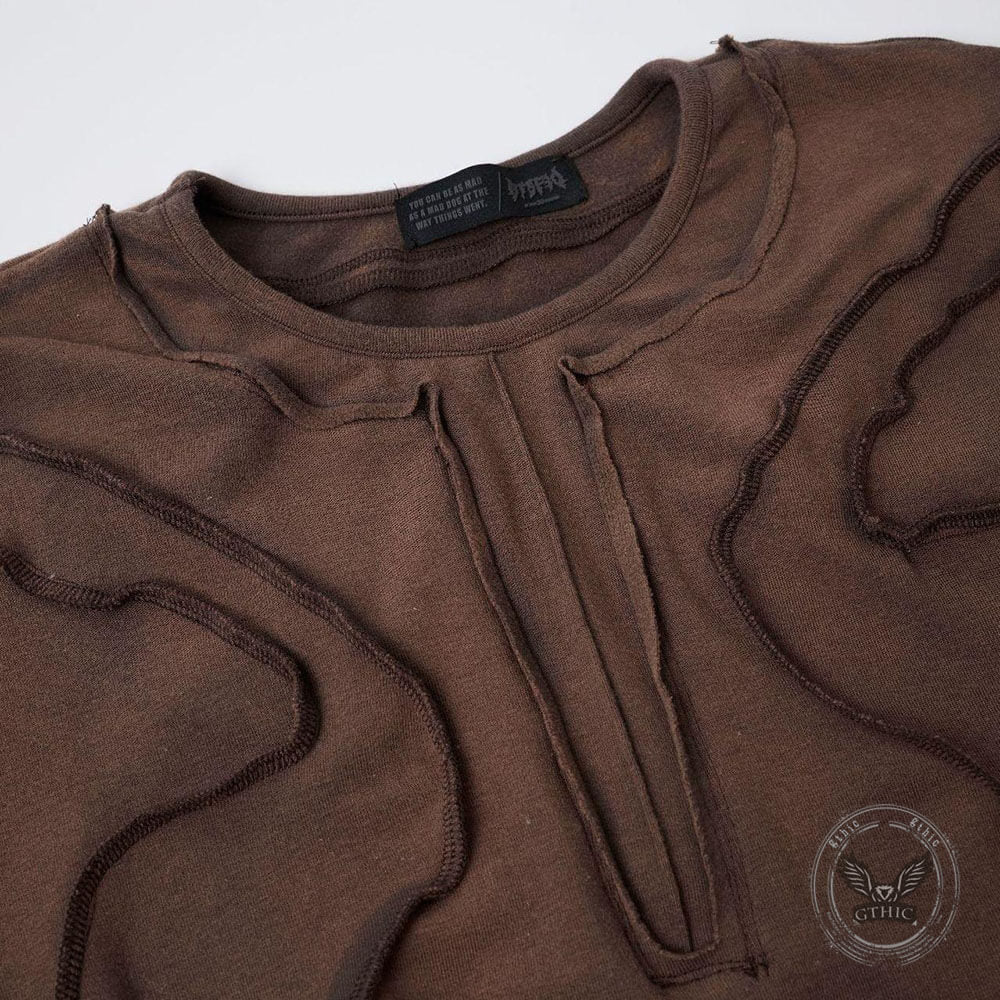 American-Style Street Slim-Fit Washed Distressed T-Shirt