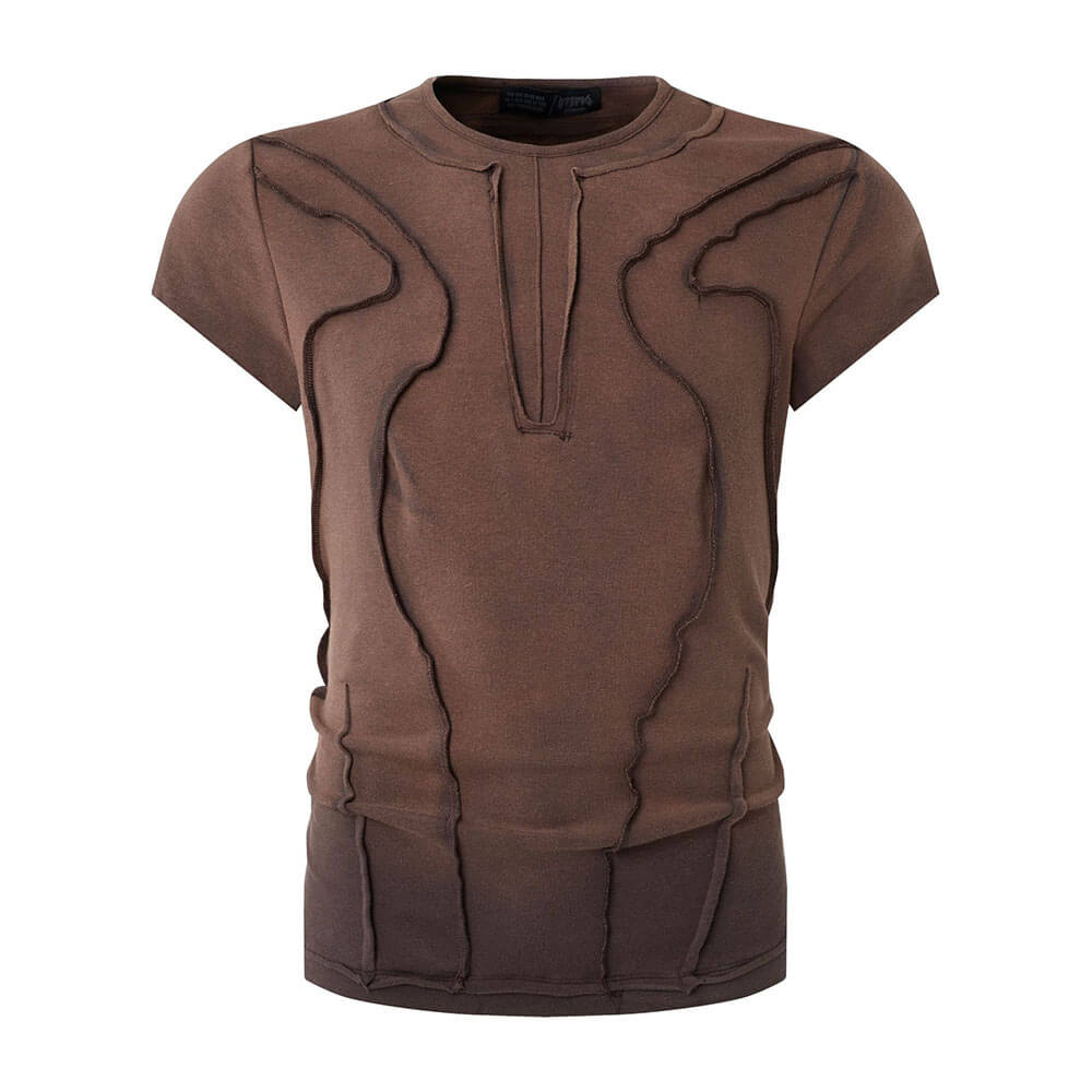 American-Style Street Slim-Fit Washed Distressed T-Shirt
