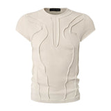 American-Style Street Slim-Fit Washed Distressed T-Shirt