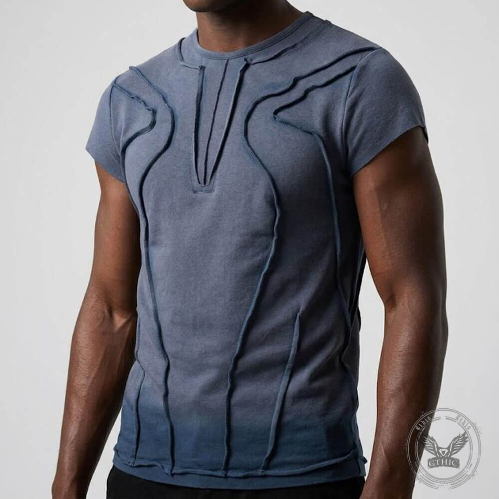 American-Style Street Slim-Fit Washed Distressed T-Shirt | Gthic.com