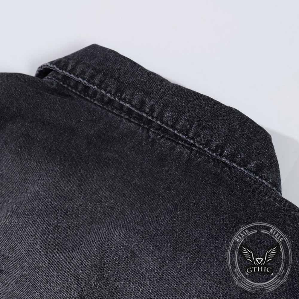 American-Style Washed Vintage Frayed Denim Jacket