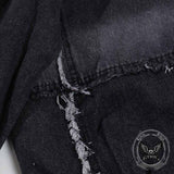 American-Style Washed Vintage Frayed Denim Jacket
