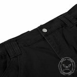 Pantaloni punk da uomo in cotone con stampa teschio patch