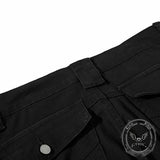 Pantaloni punk da uomo in cotone con stampa teschio patch