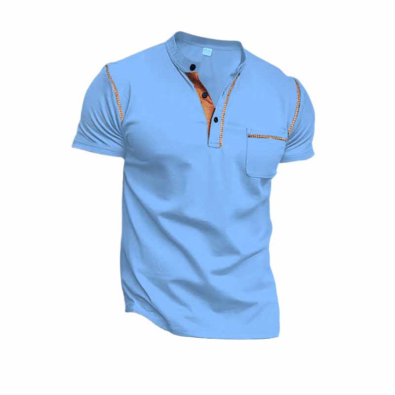 American Casual Quick Dry Button Henley Polo Shirt