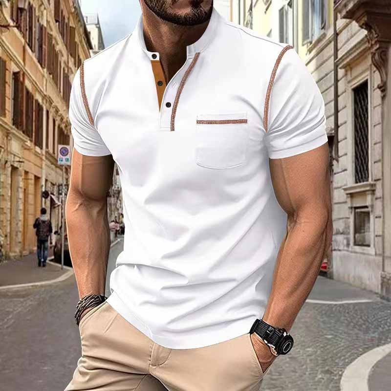 American Casual Quick Dry Button Henley Polo Shirt