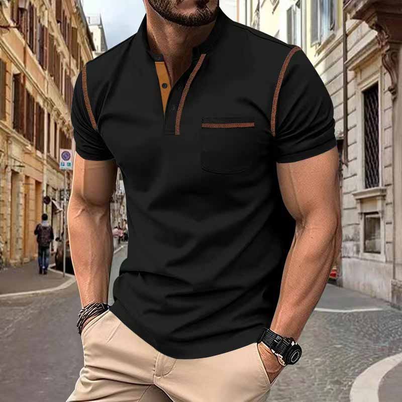American Casual Quick Dry Button Henley Polo Shirt