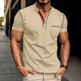American Casual Quick Dry Button Henley Polo Shirt