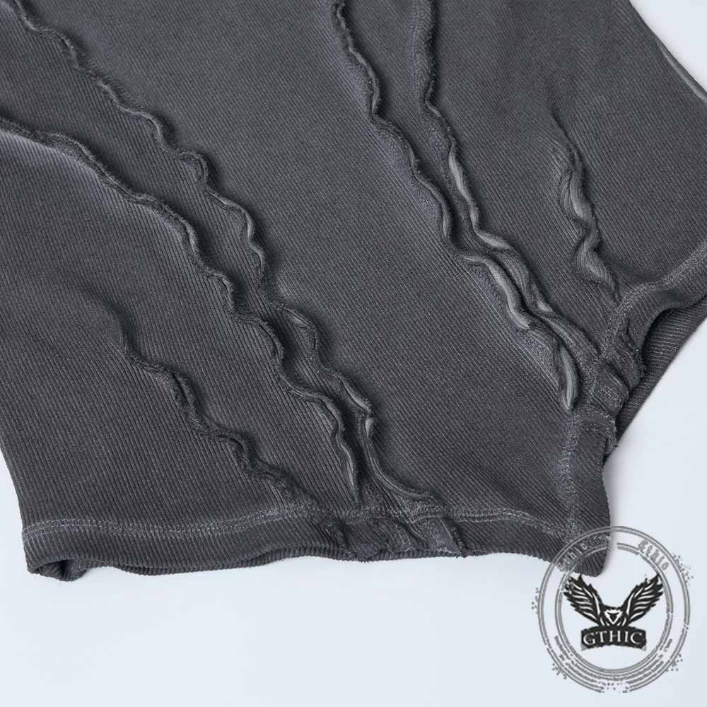 American Deconstructed V-Shaped Hem Slim Top