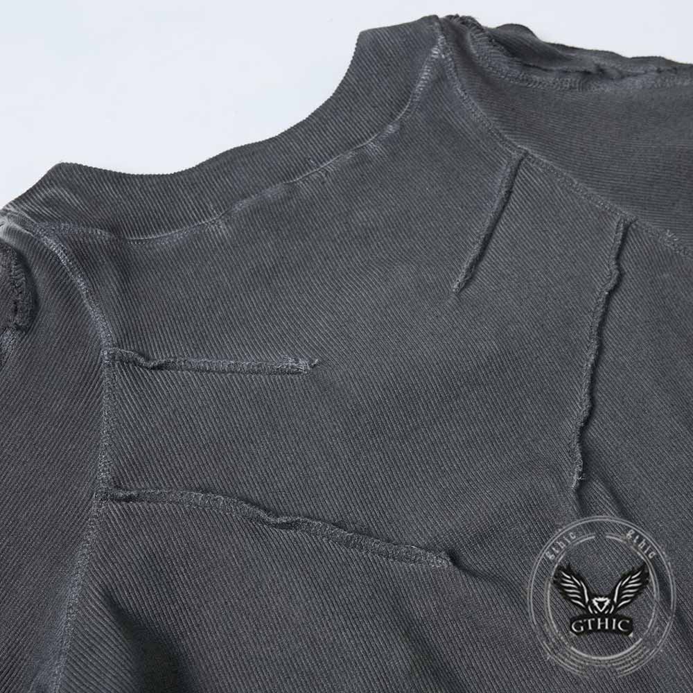 American Deconstructed V-Shaped Hem Slim Top