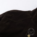 American Fashion Brown Stand-Up Collar Jacket