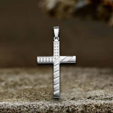American Flag Cross Stainless Steel Pendant