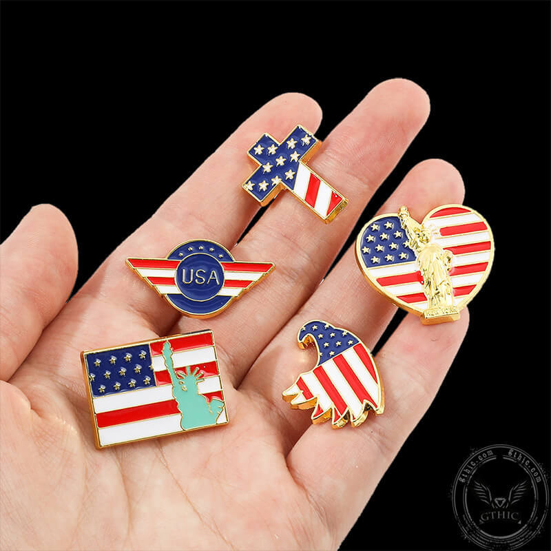 American Flag Design Alloy Brooch