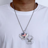 American Flag Eagle Stainless Steel Pendant