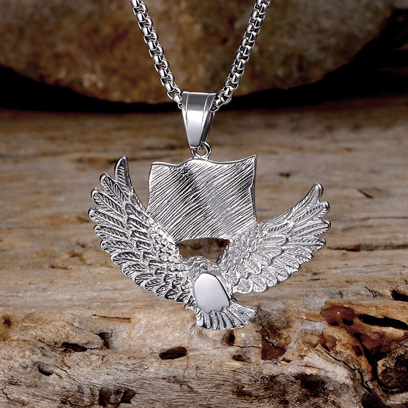 American Flag Eagle Stainless Steel Pendant | Gthic.com