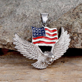 American Flag Eagle Stainless Steel Pendant | Gthic.com