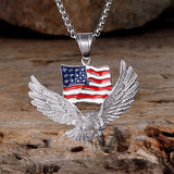 American Flag Eagle Stainless Steel Pendant | Gthic.com