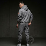 American Fleece-Lined Hooded Jacket And Cargo Pants Set