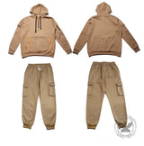American Fleece-Lined Hooded Jacket And Cargo Pants Set
