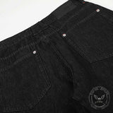 American High-Street Button Design Raw Denim Jeans