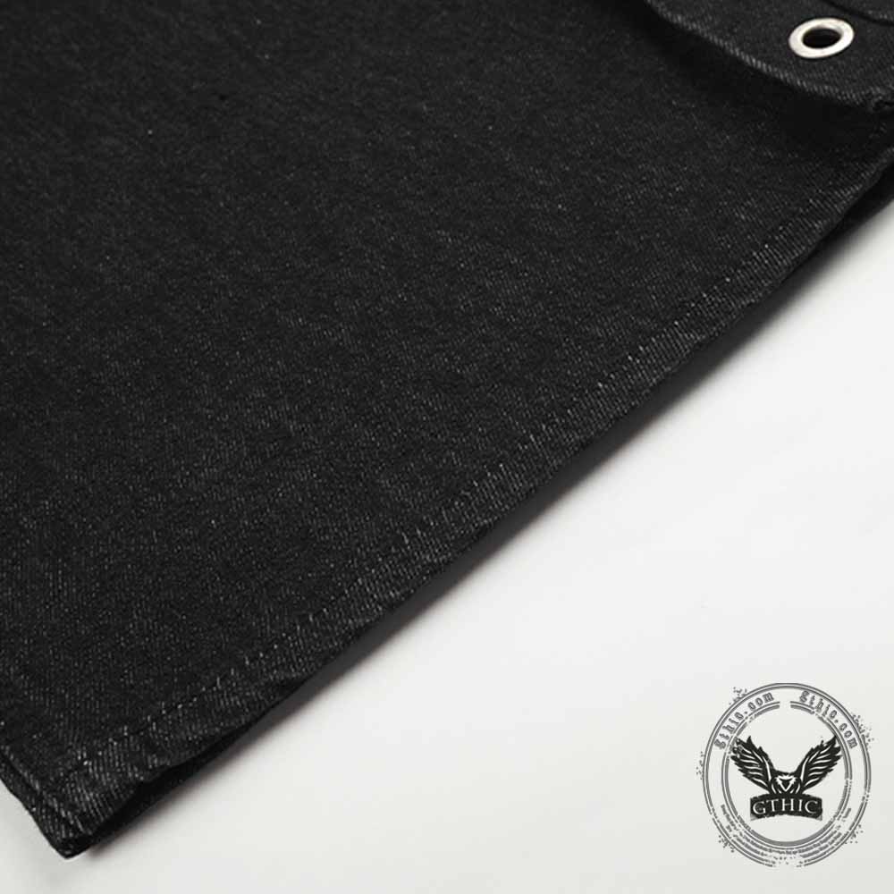 American High-Street Button Design Raw Denim Jeans