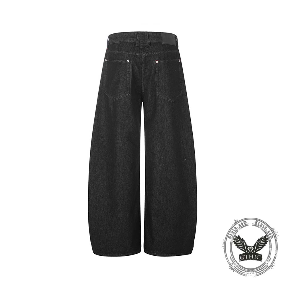 American High-Street Button Design Raw Denim Jeans