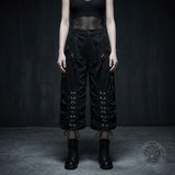American High-Street Lace-Up Wide-Leg Cargo Shorts | Gthic.com