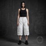 American High-Street Lace-Up Wide-Leg Cargo Shorts | Gthic.com
