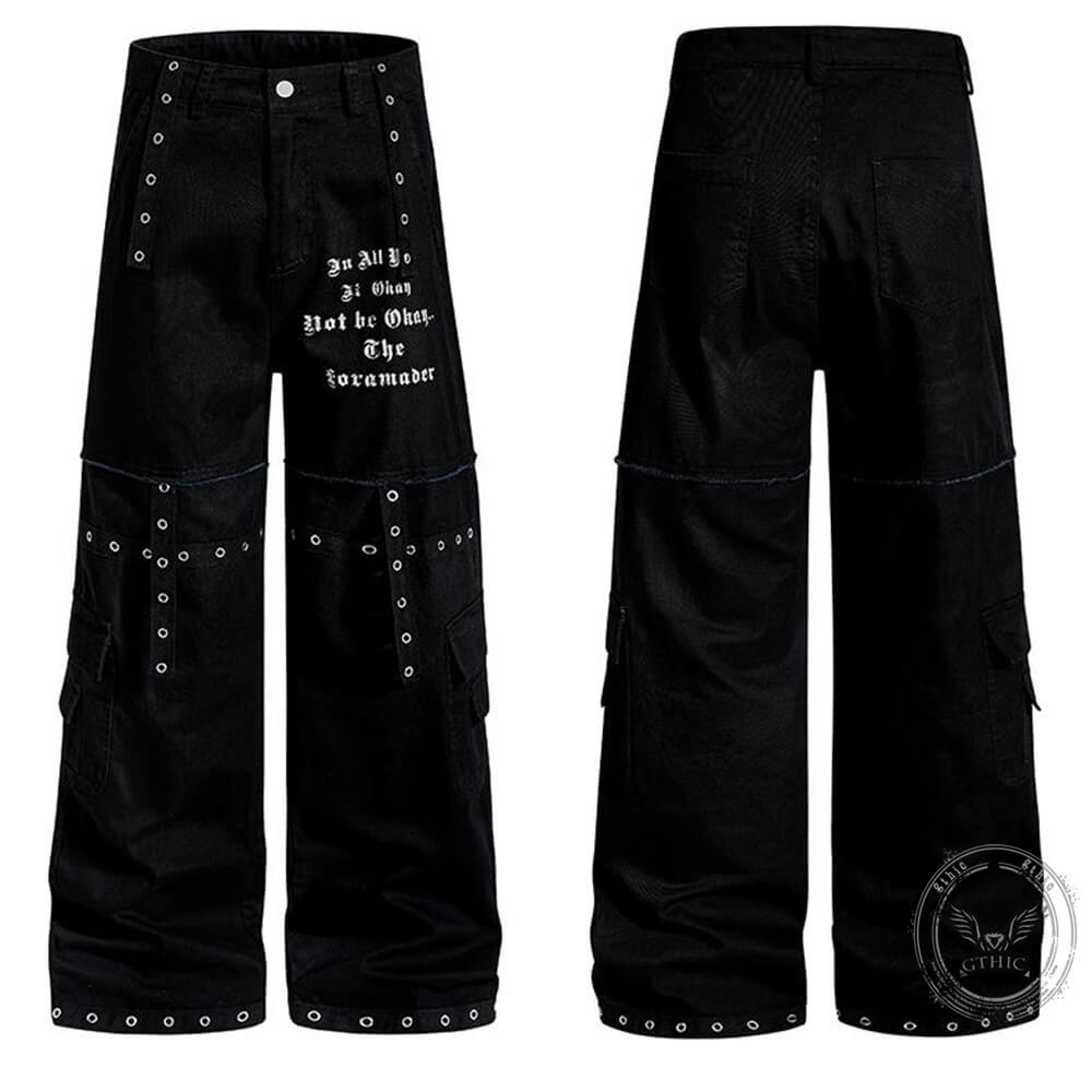 KEERADS Lange retro goth slim herenbroek broek winter herfst punk