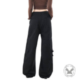 American High-Street Punk Studded Straight-Leg Cargo Pants