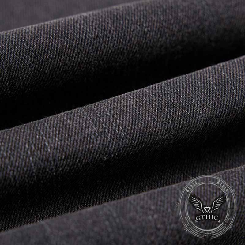 American High Street Y2K Strap Design Distressed Jeans