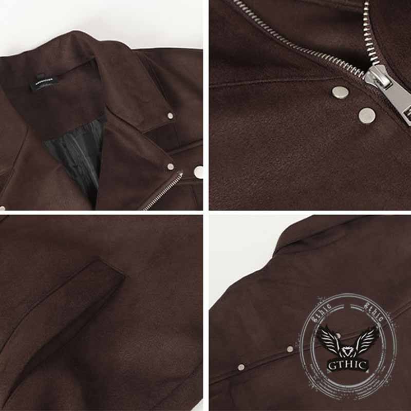 American Lapel Irregular Versatile Zipper Coat