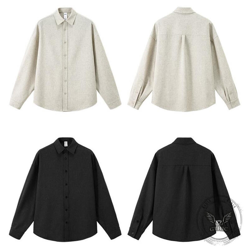 American Loose Lapel Old Money Style Linen Shirt