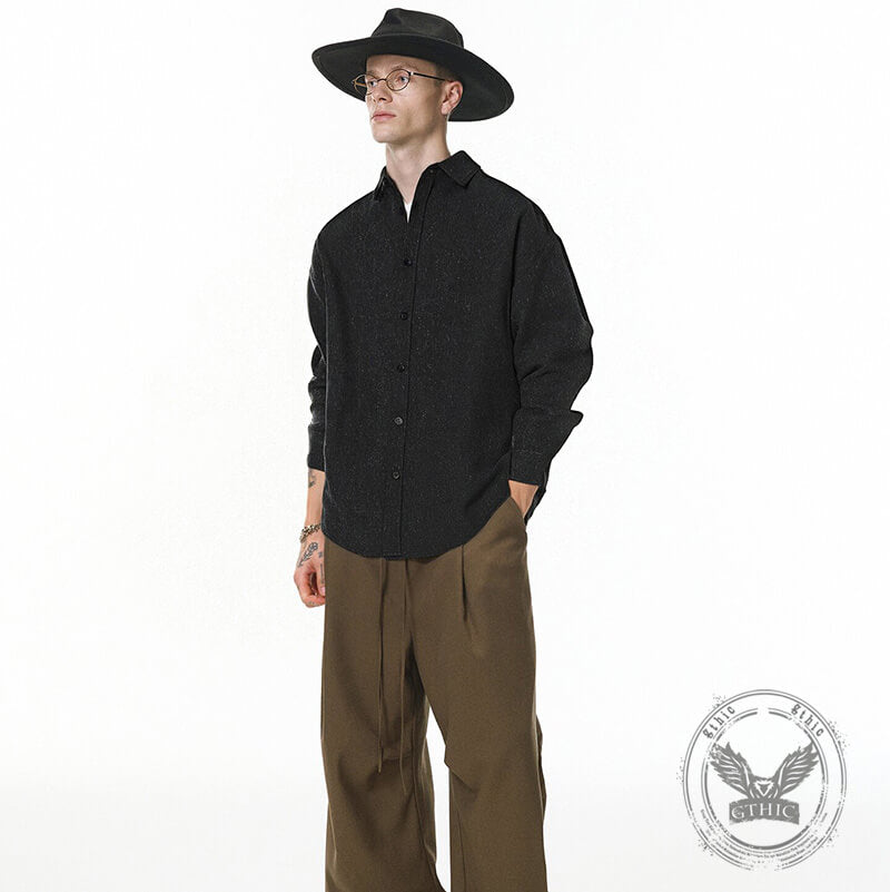 American Loose Lapel Old Money Style Linen Shirt | Gthic.com