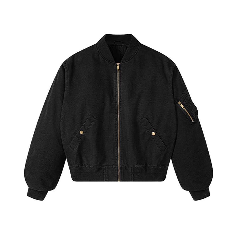 American Loose Solid Color Dropped Shoulders Jacket