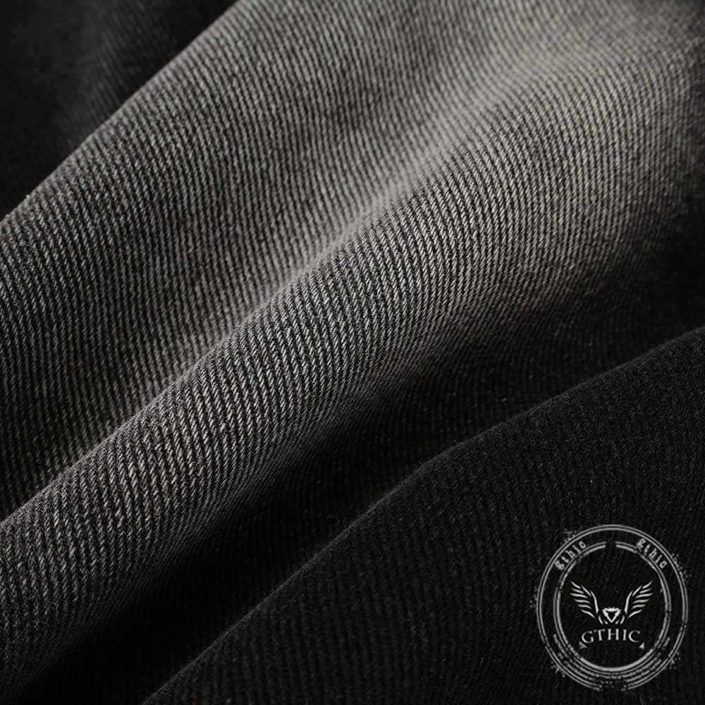 Pantaloni punk da uomo in cotone con stampa teschio patch