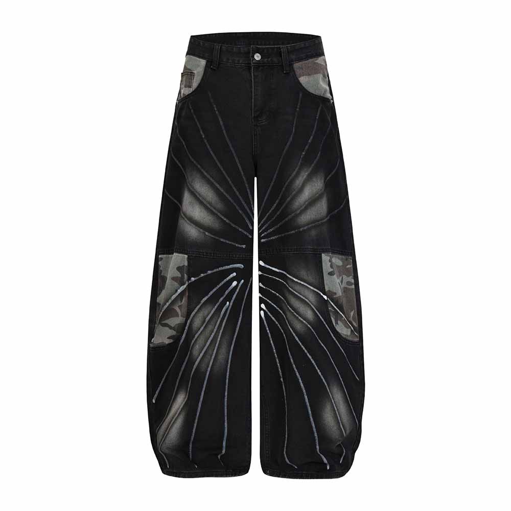 American Retro Camouflage Washed Cargo Jeans | Gthic.com