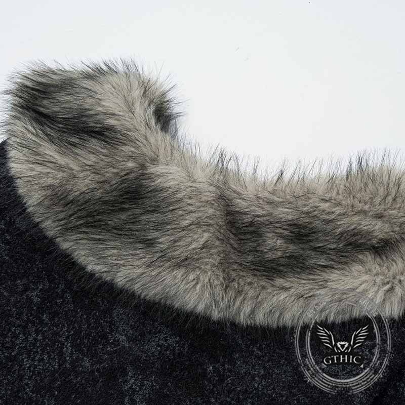 American Retro Detachable Fur Collar Pullover Sweater | Gthic.com