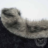 American Retro Detachable Fur Collar Pullover Sweater | Gthic.com