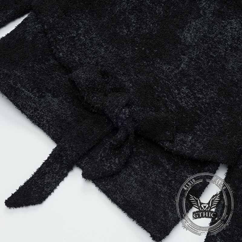 American Retro Detachable Fur Collar Pullover Sweater | Gthic.com