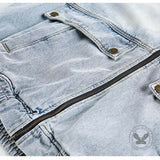 American Retro Distressed Stand-Up Collar Denim Jacket